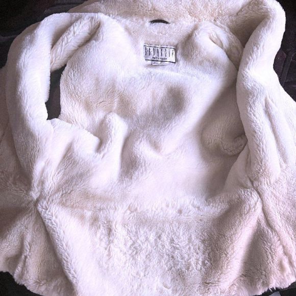 Vintage BB DAKOTA Pret a Porter Distressed Suede Shearling Jacket Coat Size M - Picture 9 of 10